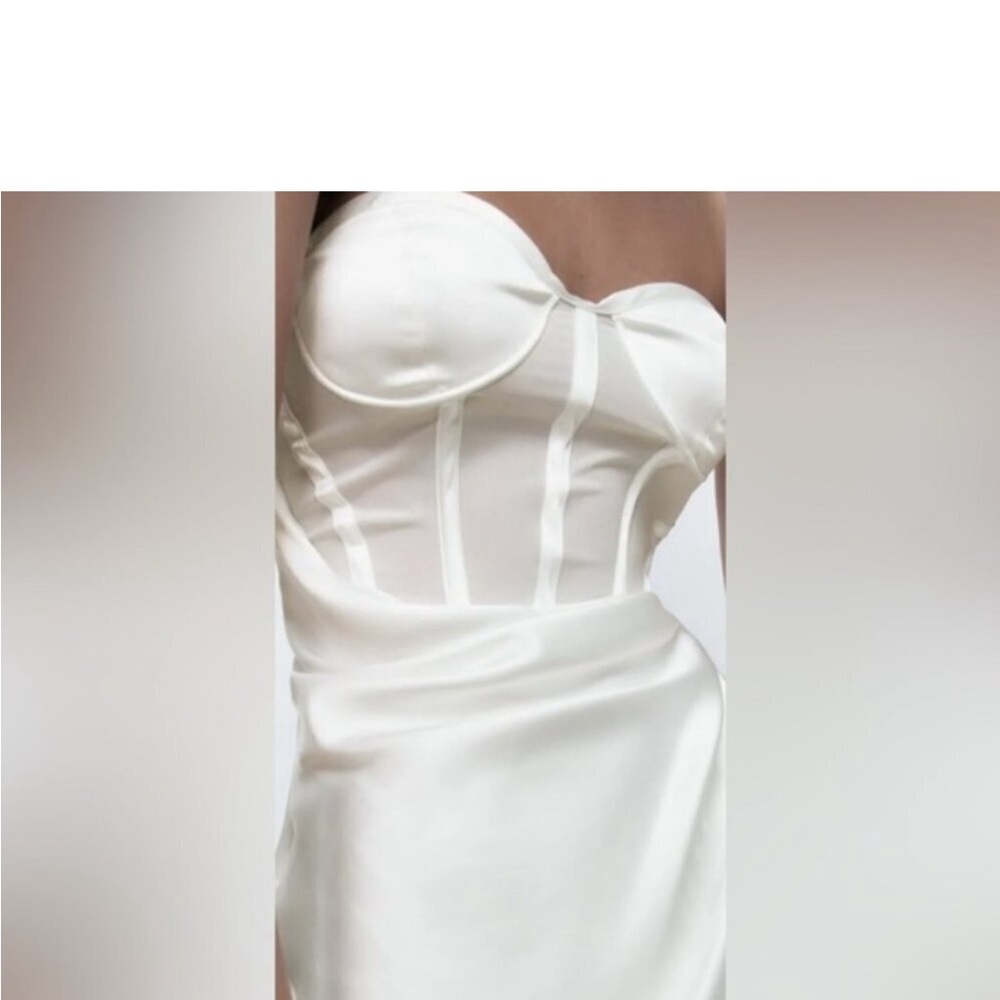 NWT Zara strapless satin sheer corset with boning - Picture 2 of 12